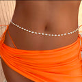 White & Gold Beaded Belly Chain