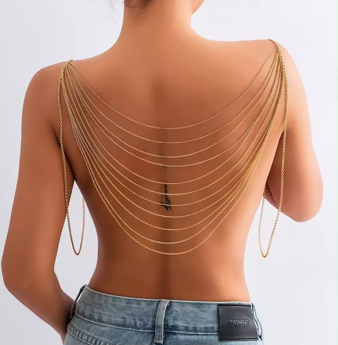 Draped Multi-Strand Back Chain